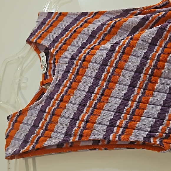 Zara Purple and Orange Knit Dress - Picture 5 of 16